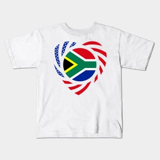 South African American Multinational Patriot (Heart) Kids T-Shirt